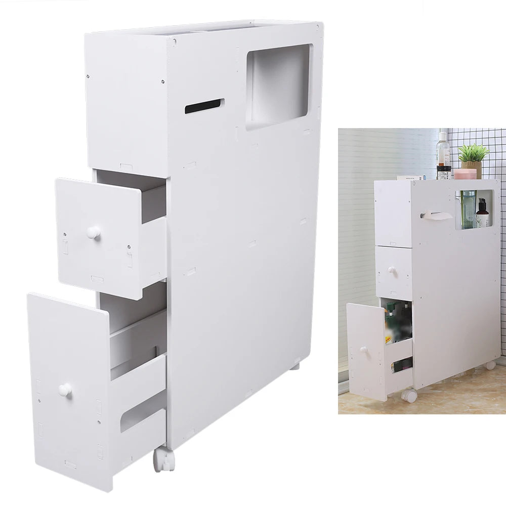 Slim Bathroom Storage Cabinet Free Standing Floor Cabinet