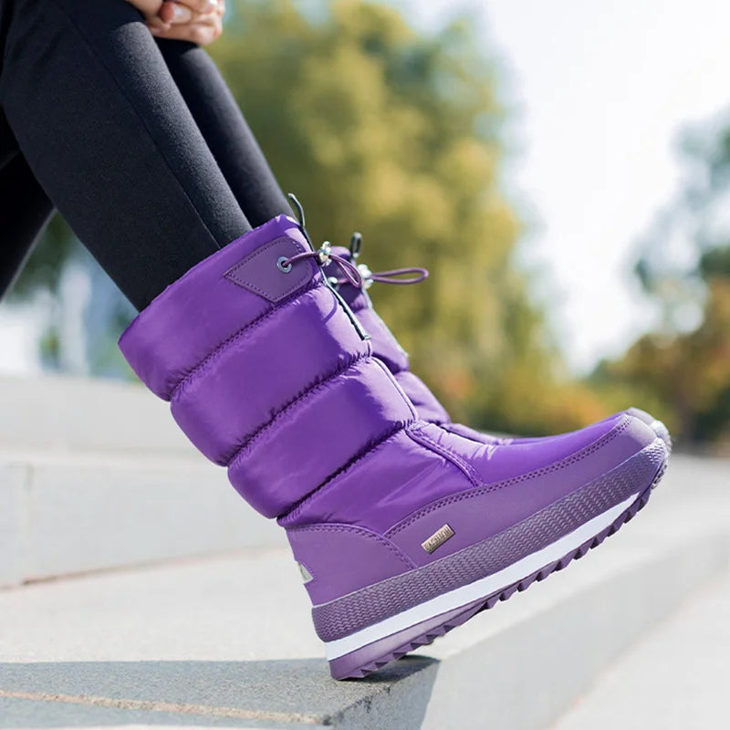 Women Snow Boots Platform Winter Boots Thick Plush Waterproof in USA