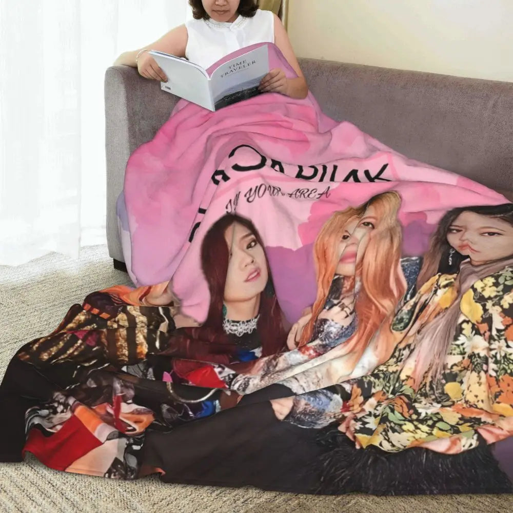 Music Idol Black-Pinks Girl Blankets Flannel All Season in USA