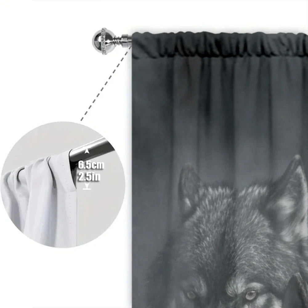 Wolf Pack Printed Curtain for Home Decor - Rod Pocket Window in USA