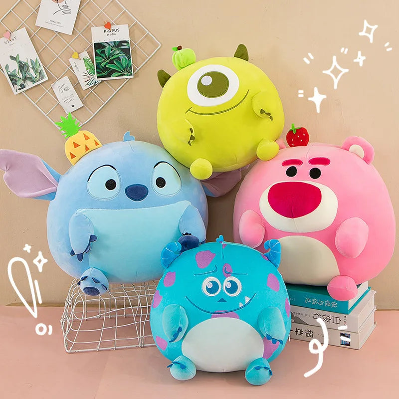 Disney Lotso Stitch Round Plush Doll Toys Kawaii in USA