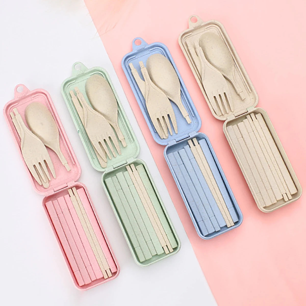 Wheat Straw Portable Tableware Knife Fork Spoon Chopsticks in USA.