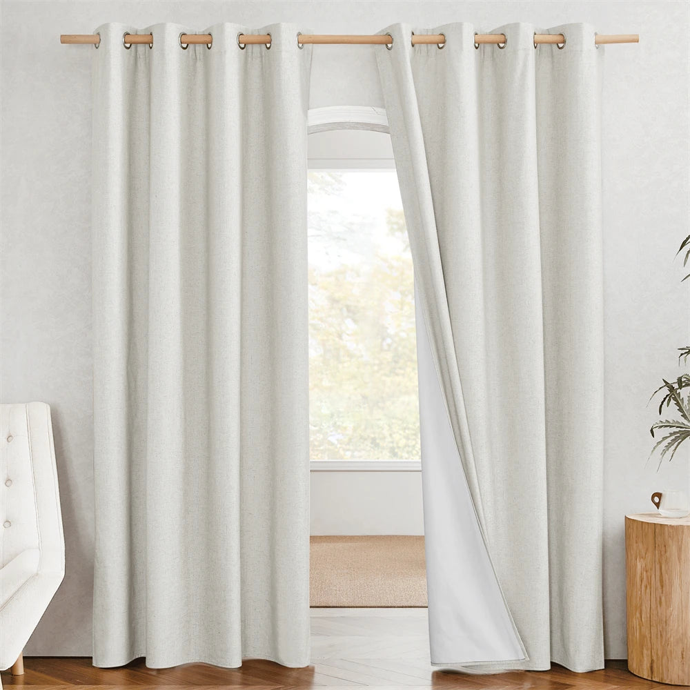 RYB HOME Blackout Curtain Panels Thermal Insulated White Thermal in USA