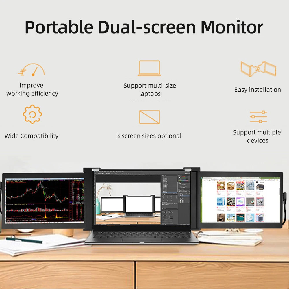 Portable Triple-screen Monitor Laptop Expansion Screen IN USA.