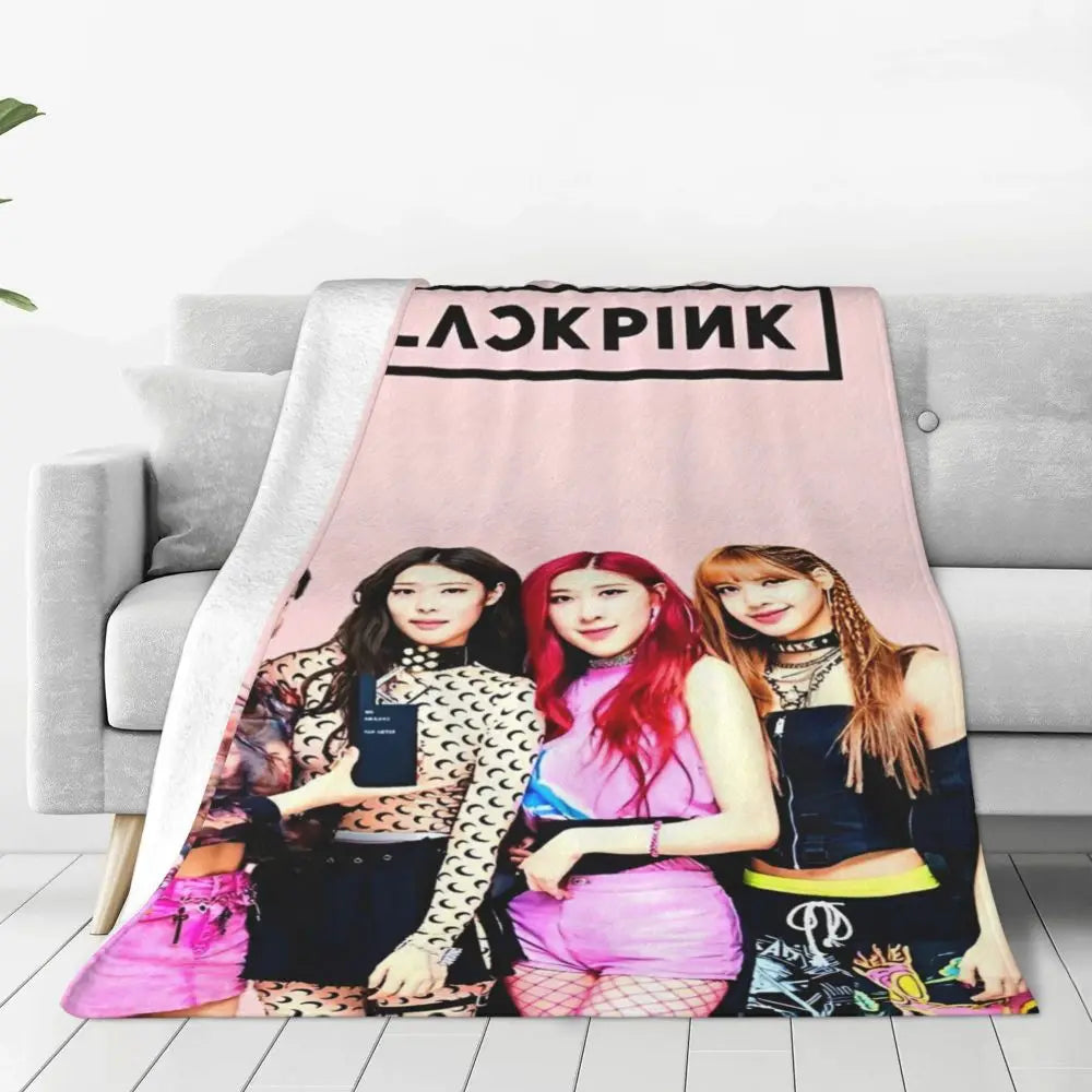 Music Idol Black-Pinks Girl Blankets Flannel All Season in USA