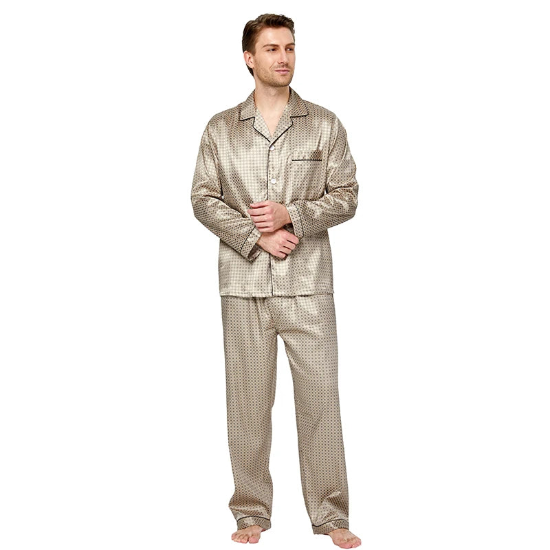 Tony&Candice Men's Satin Silk Pajama Set Men Pajamas Silk in USA