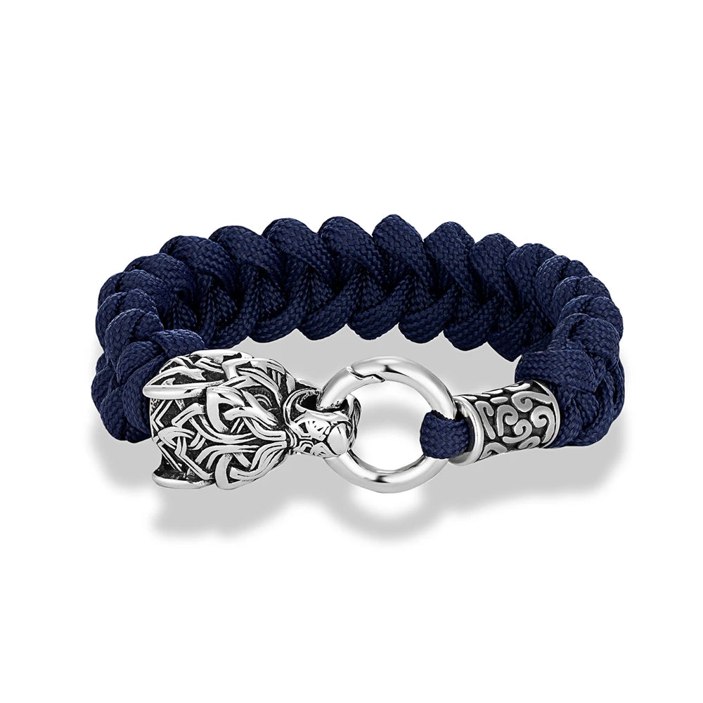 Norse Celtic Wolf Braided Paracord Rope Survival Bracelet in USA