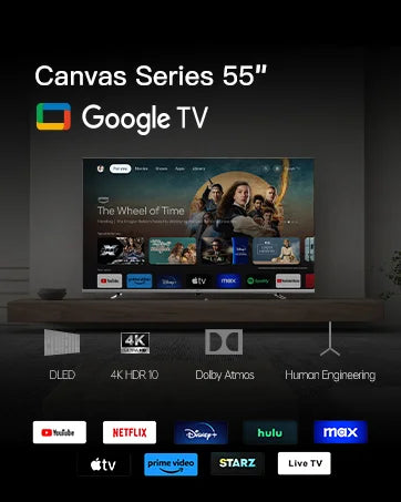 Smart TV Google TV HD Google Play Google Cast Built in USA.