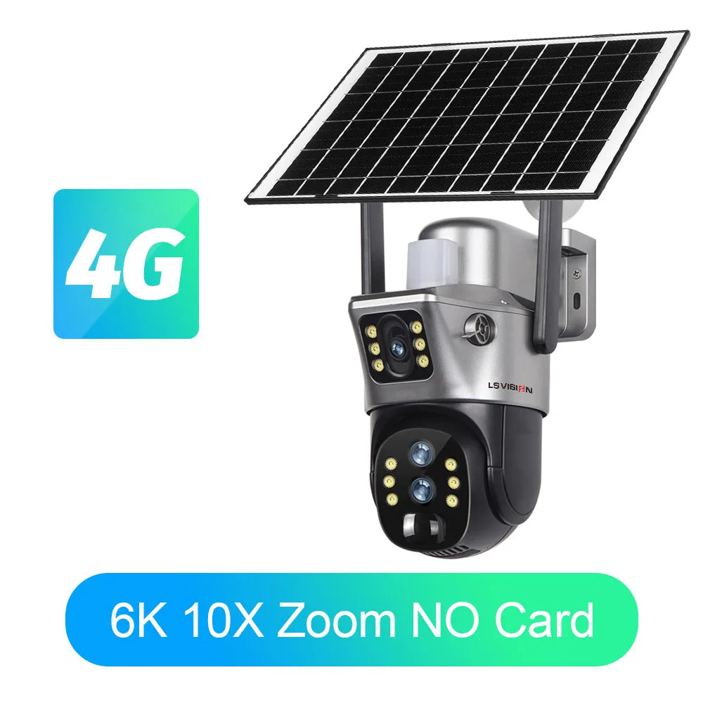 LS VISION Solar Camera 4G Sim Outdoor Dual Lens WiFi