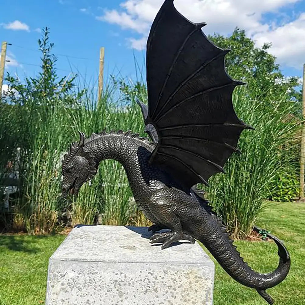 Garden Decoration Garden Dragon Statue Fountain Dragon Ornament Resin 