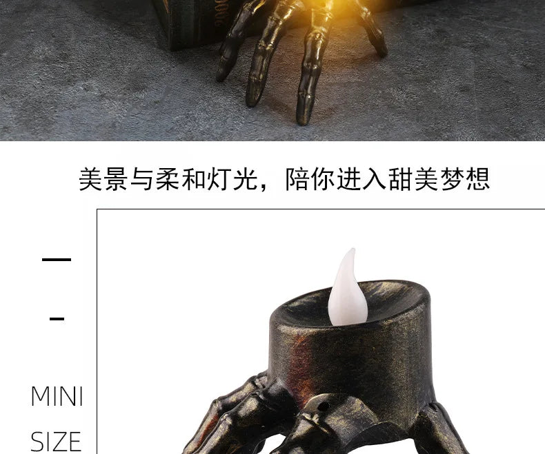 Halloween Break The Arm Skull LED Candle Lantern for Home