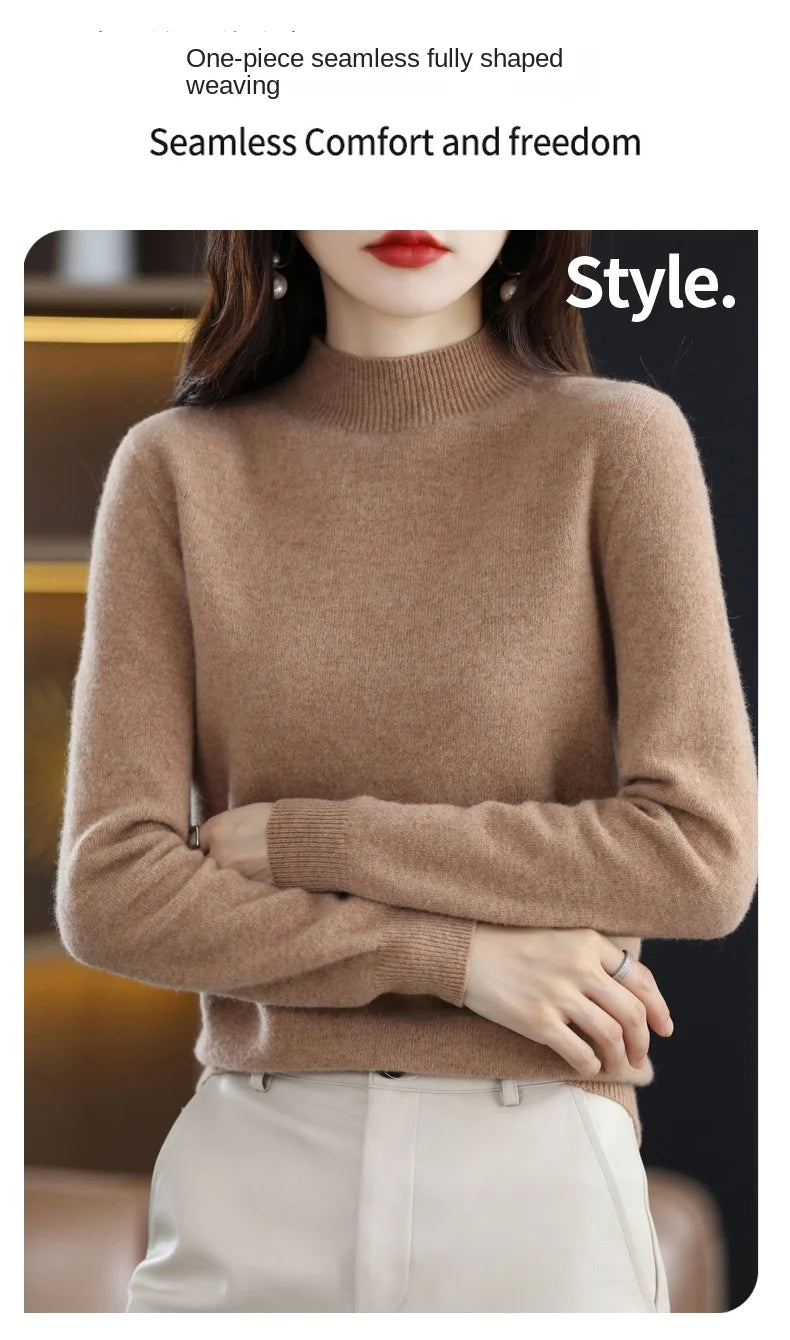 Pure Wool Half-neck Pullover In Autumn And Winter New Cashmere in USA