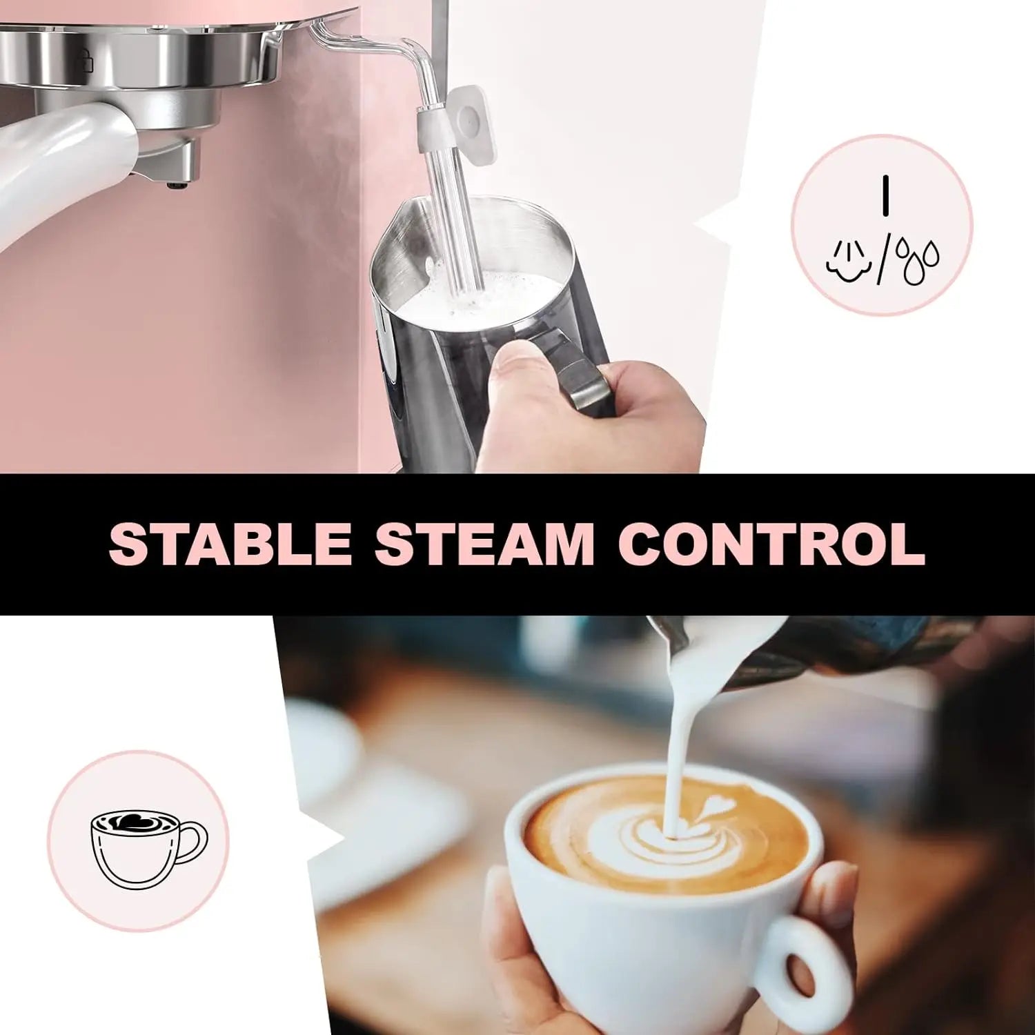 Maker Steam Wand Stainless Home Coffee Machines IN USA.