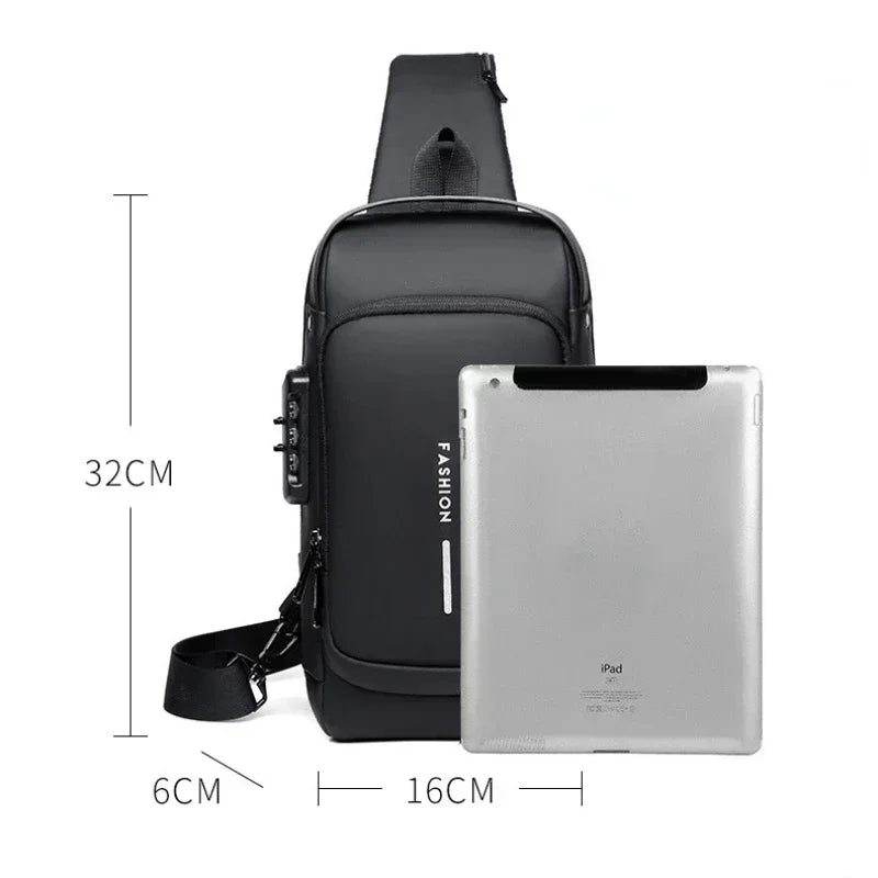 Men Anti Theft Chest Bag Shoulder Bags USB Charging in USA