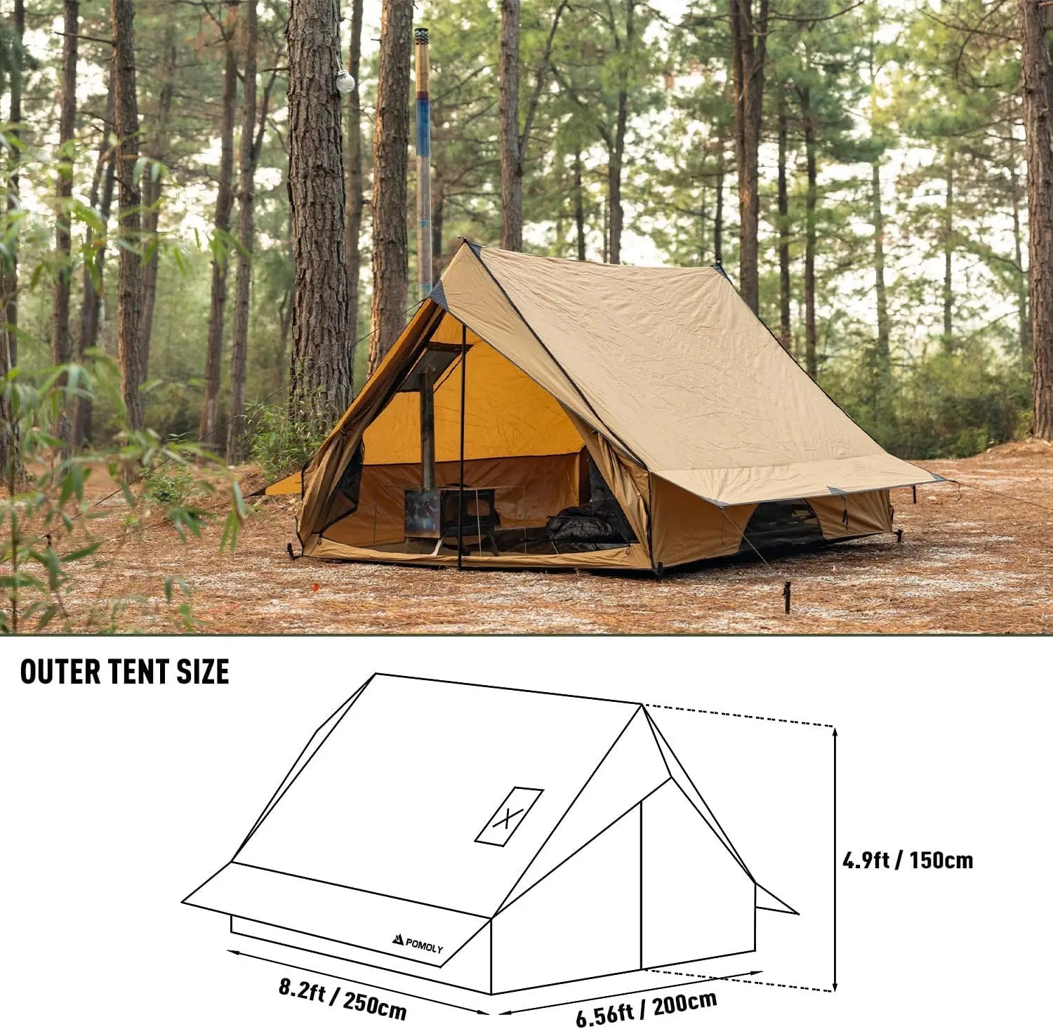 Portable Cabin Tent, Camping Heating Tent Stove in USA