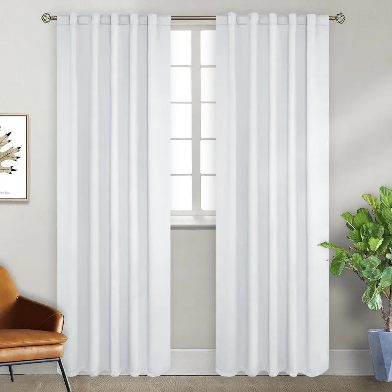 Navy Blue Elegant Blackout Curtains Rod Pocket in USA