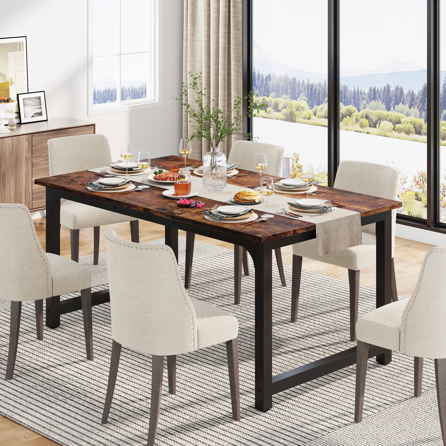 Kitchen Table Person, Rectangular Dinner Table in USA.