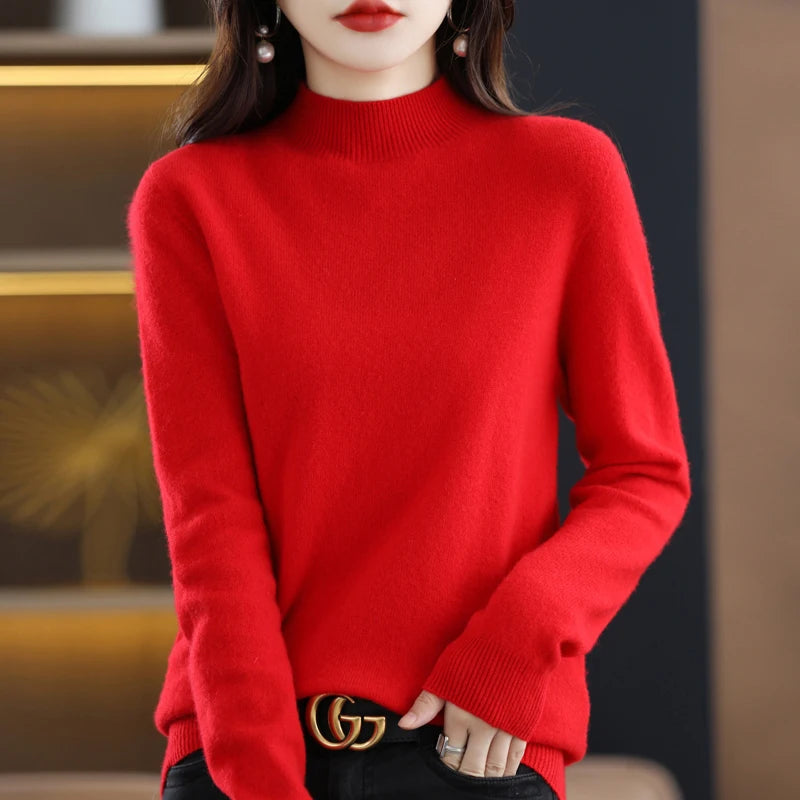 Pure Wool Half-neck Pullover In Autumn And Winter New Cashmere in USA