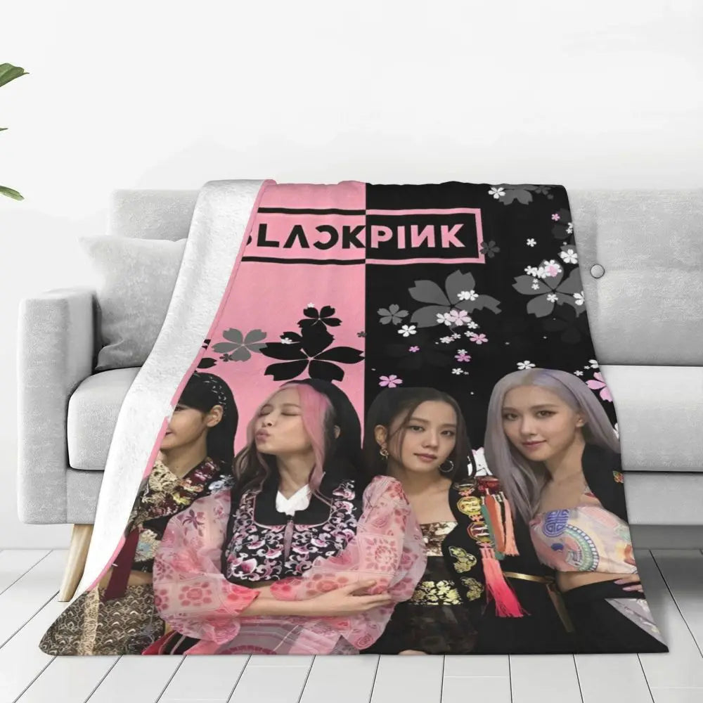 Music Idol Black-Pinks Girl Blankets Flannel All Season in USA