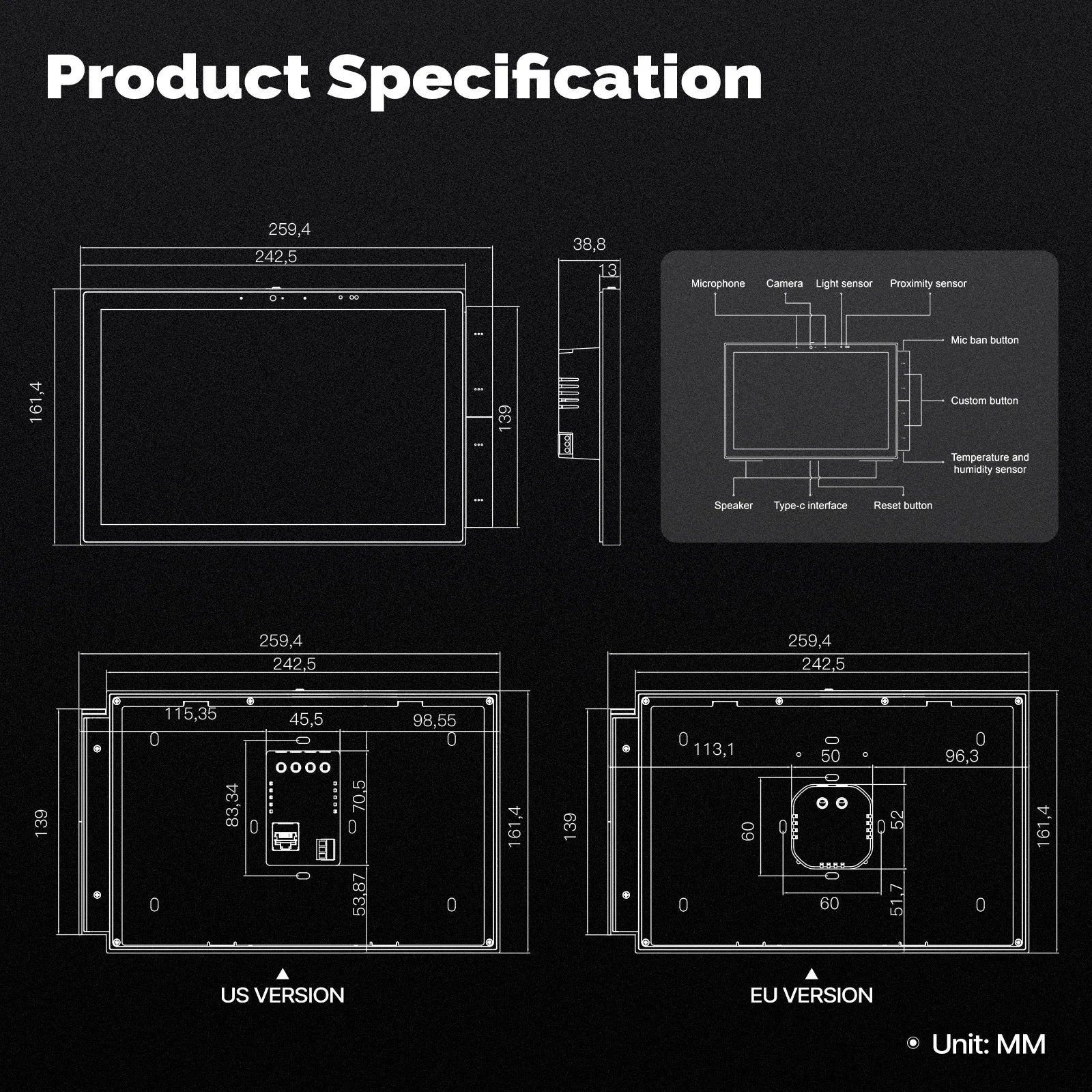 Smart Home Control Panel Max Touch Screen Bluetooth in USA.