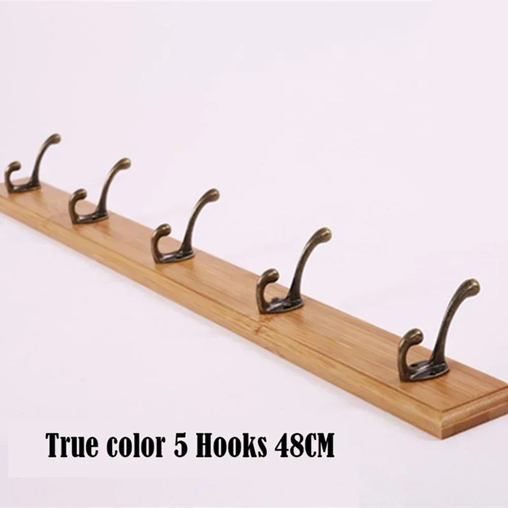 Bathroom Towel Rack Clothes Hanger Walnut Wall Hook