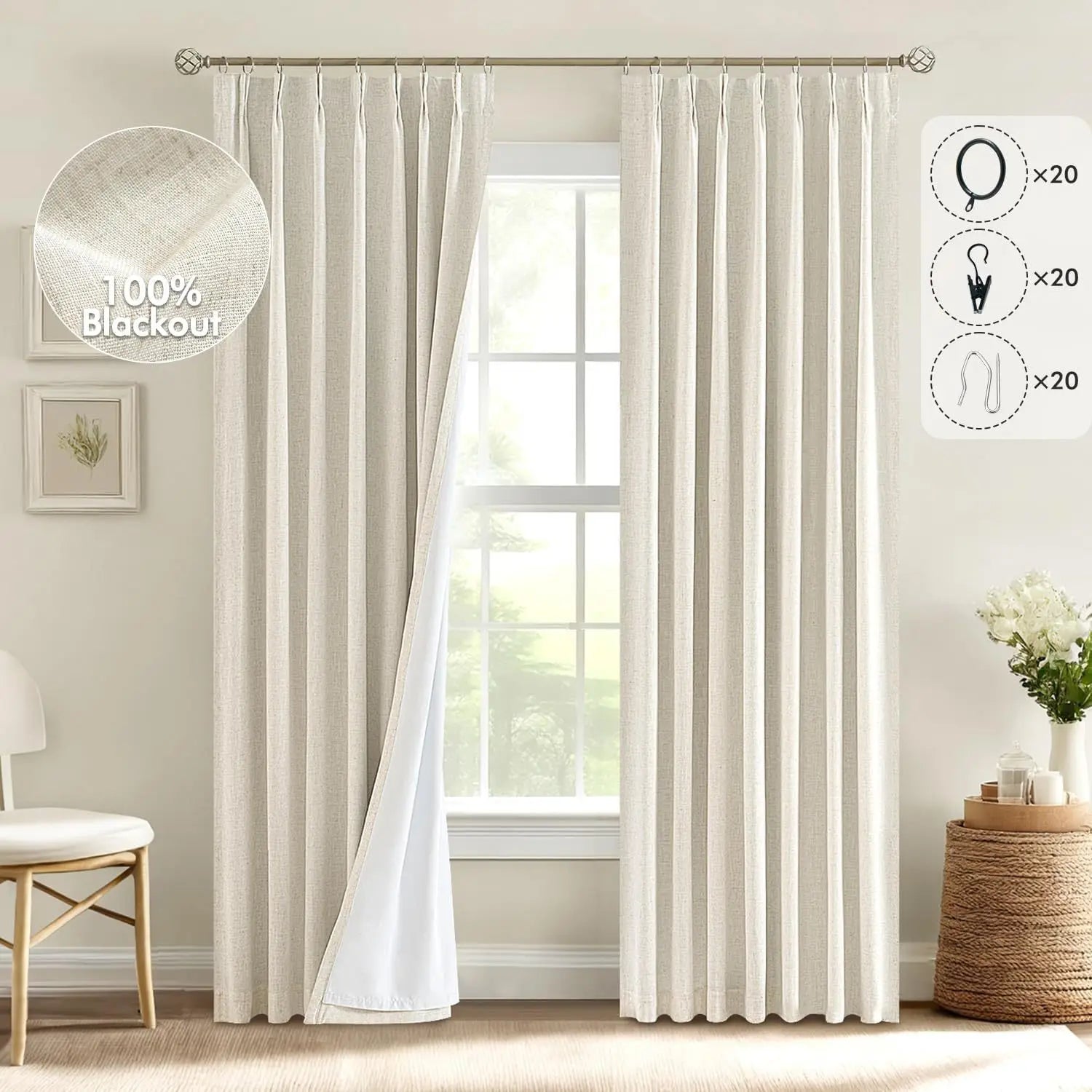 White Blackout Curtains