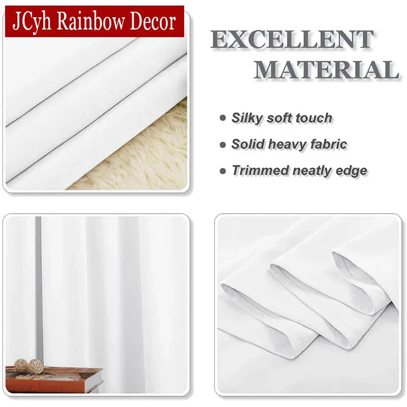 White Blackout Short Curtains Living Room Bedroom in USA