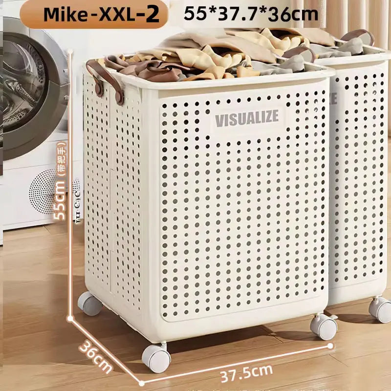 Foldable Laundry Basket hamper casters Washing Clothes in USA