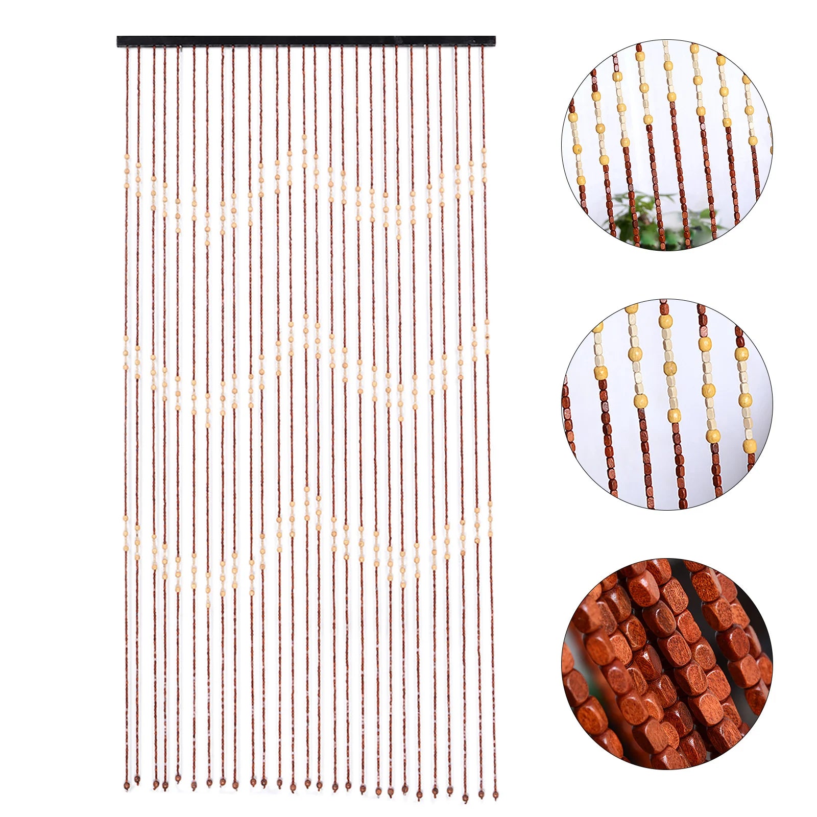 Natural Wood Bamboo Beaded Curtain Fly Screen in USA