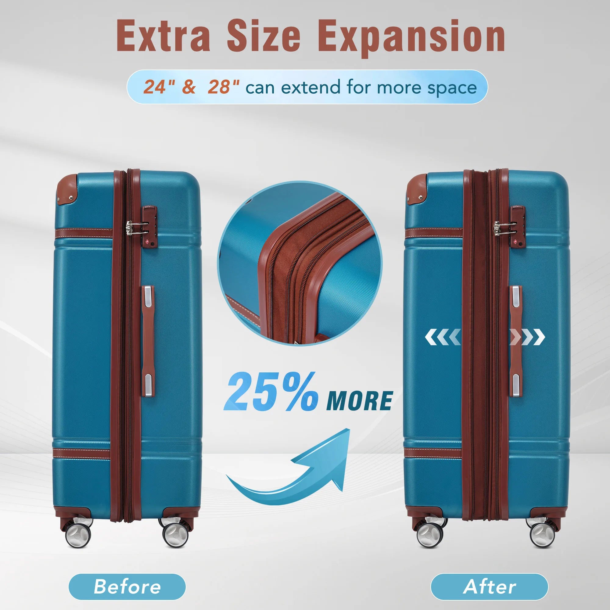 Expandable Lightweight Suitcase Spinner Wheels in USA