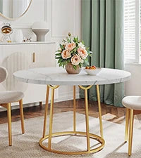 Round Dining Table Kitchen Table People Wooden Marble IN USA.