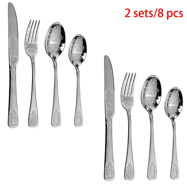 Stainless Steel Cutlery Set Portable Dinnerware Set