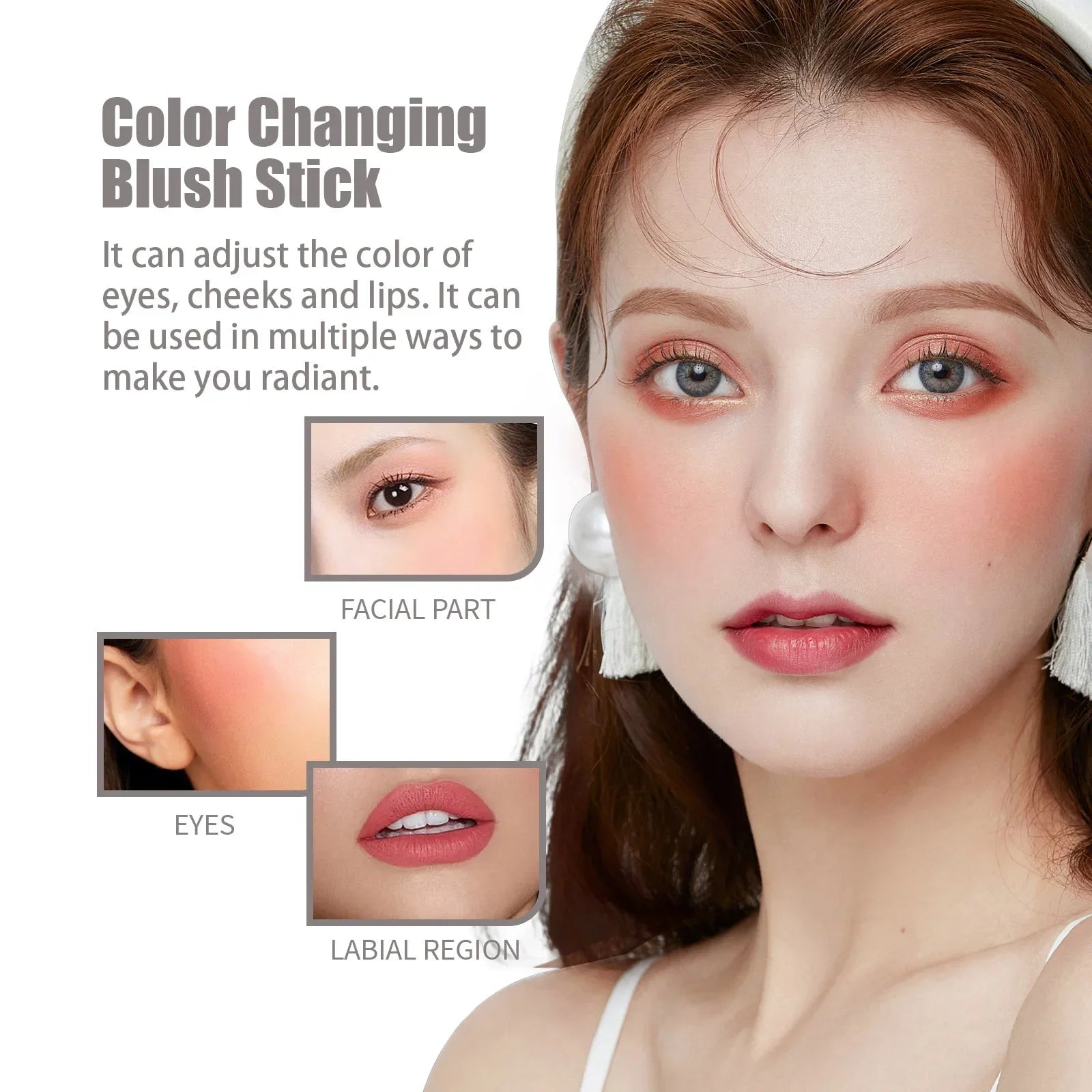 EELHOE Face Blush Stick Color Change Blush Cheek Lip in USA