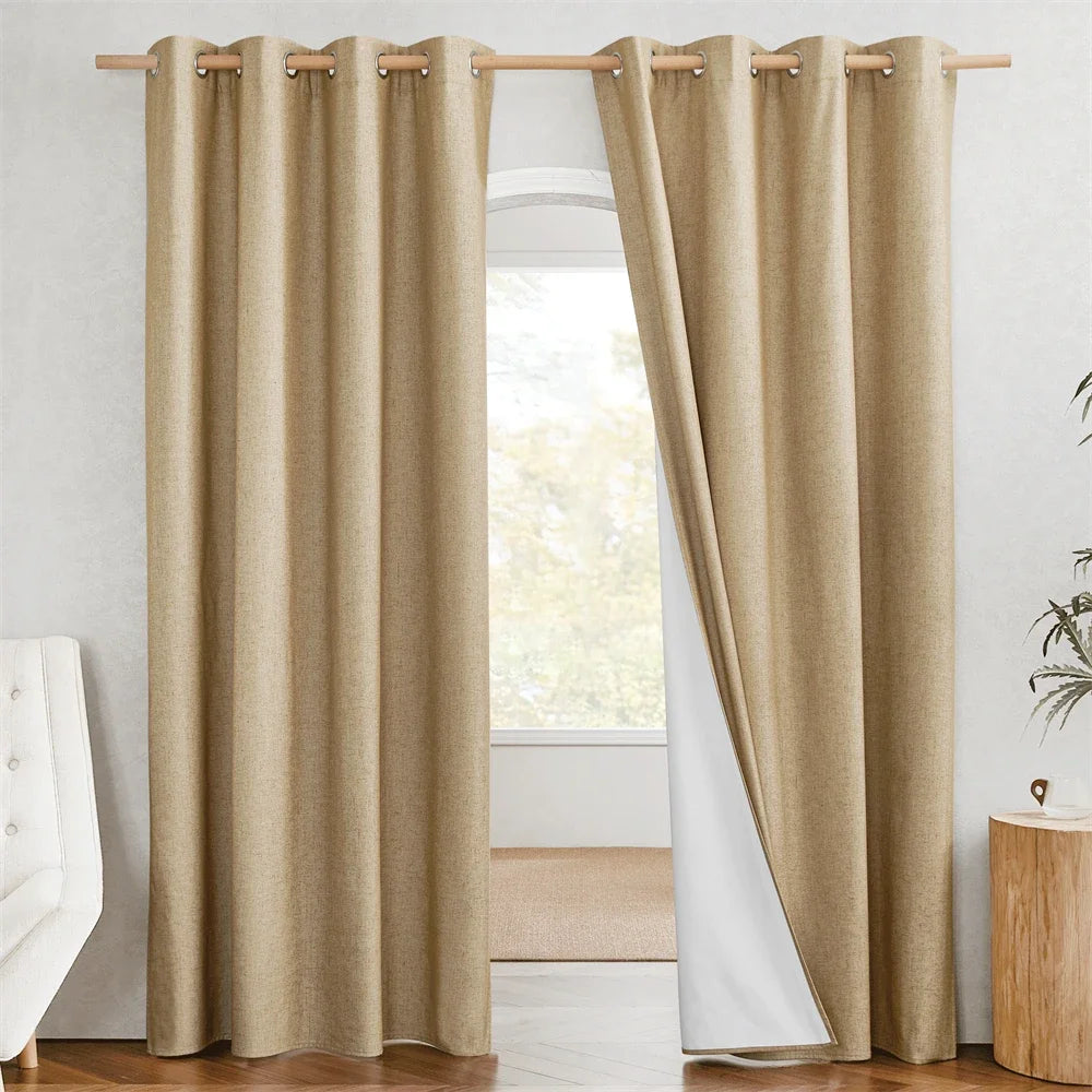 RYB HOME Blackout Curtain Panels Thermal Insulated White Thermal in USA