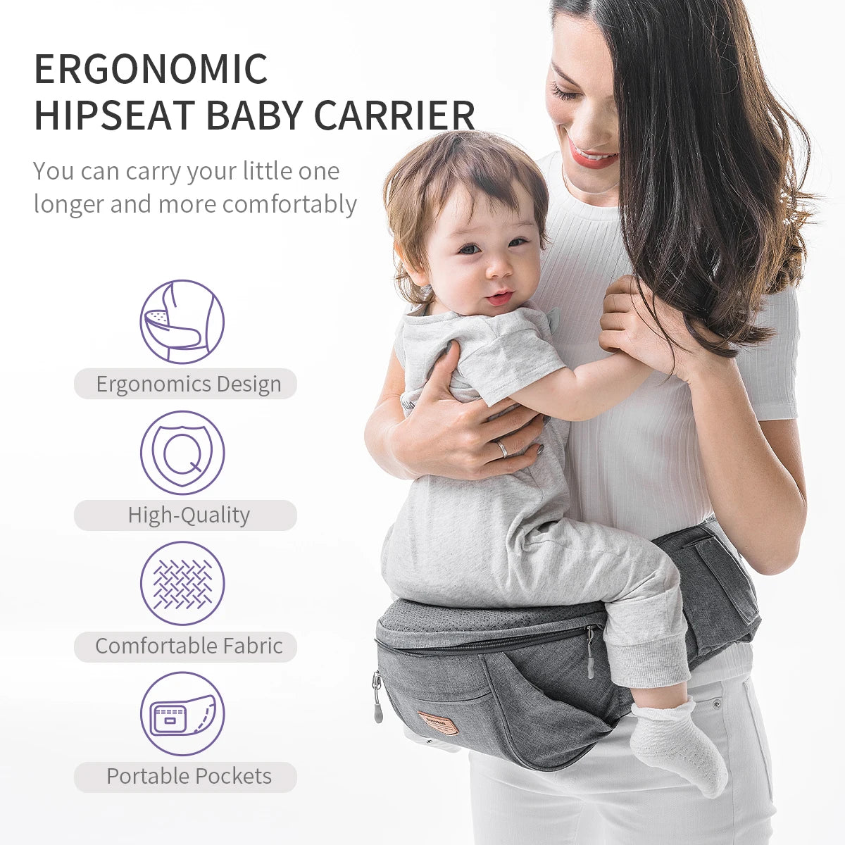 Sunveno Convinient Ergonomic Baby Carrier Infant Hip Seat in USA