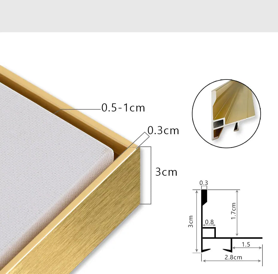 Canvas Floater Frame DIY Kit Metal Gold Large IN USA.