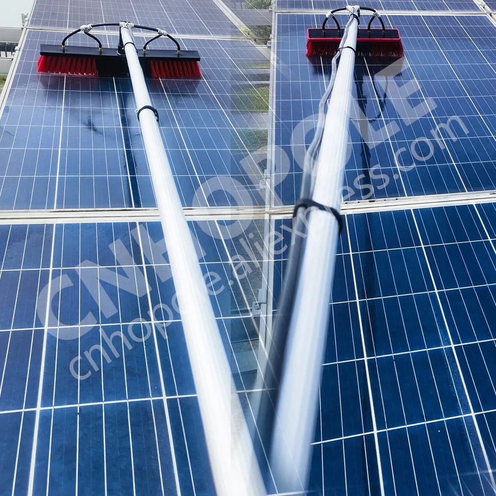 Solar Panel Cleaning Brush Kit with Extension Pole IN USA.