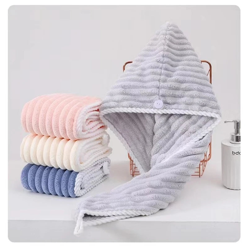 Women Long Hair Drying Towel Fast Drying Hair Cap