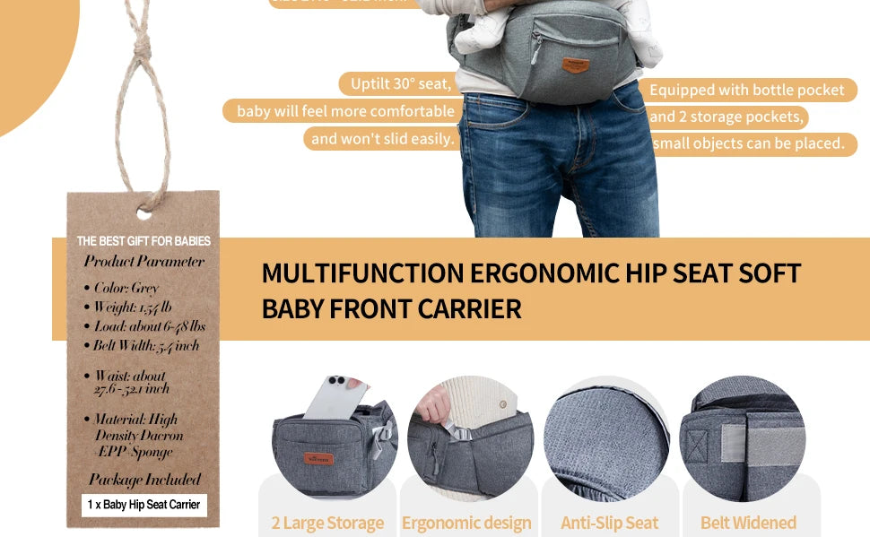 Sunveno Convinient Ergonomic Baby Carrier Infant Hip Seat in USA