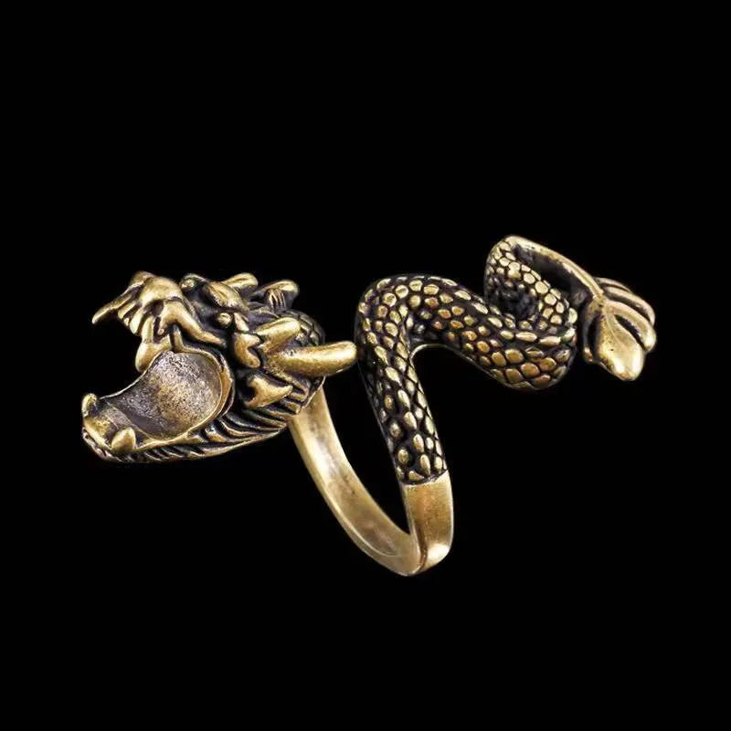 Jisensp Gothic Punk Dragon Ring Men Retro Viking Animal in USA