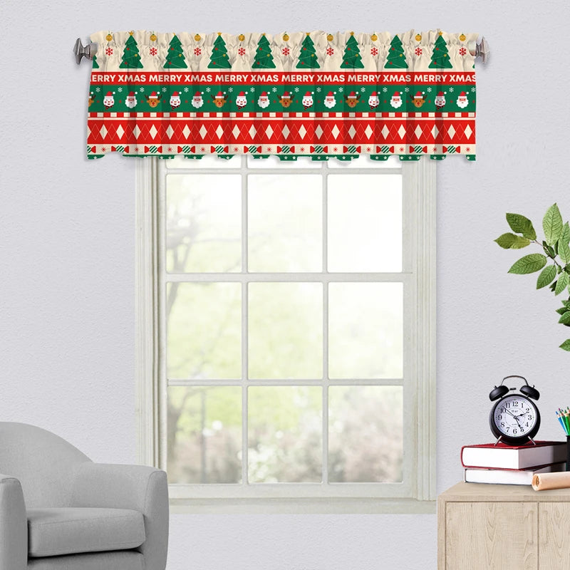 Christmas Window Curtain Christmas Valance Decoration Bedroom in USA