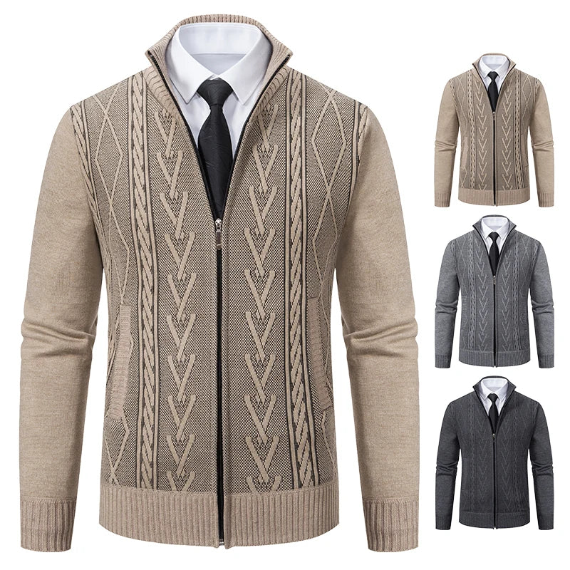 new cashmere padded warm casual men's knitted sweater coat in USA