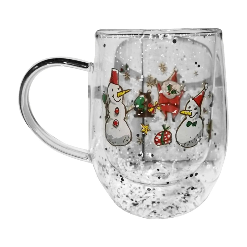 Insulated Double Walled Glass Coffee Christmas Water Cup in USA.