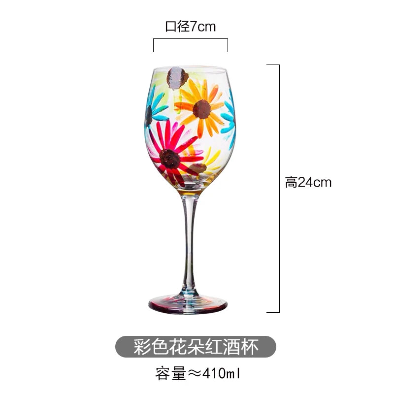 Hand Painted Wine Glass, Champagne Cup, Goblet, Crystal Cups in USA.