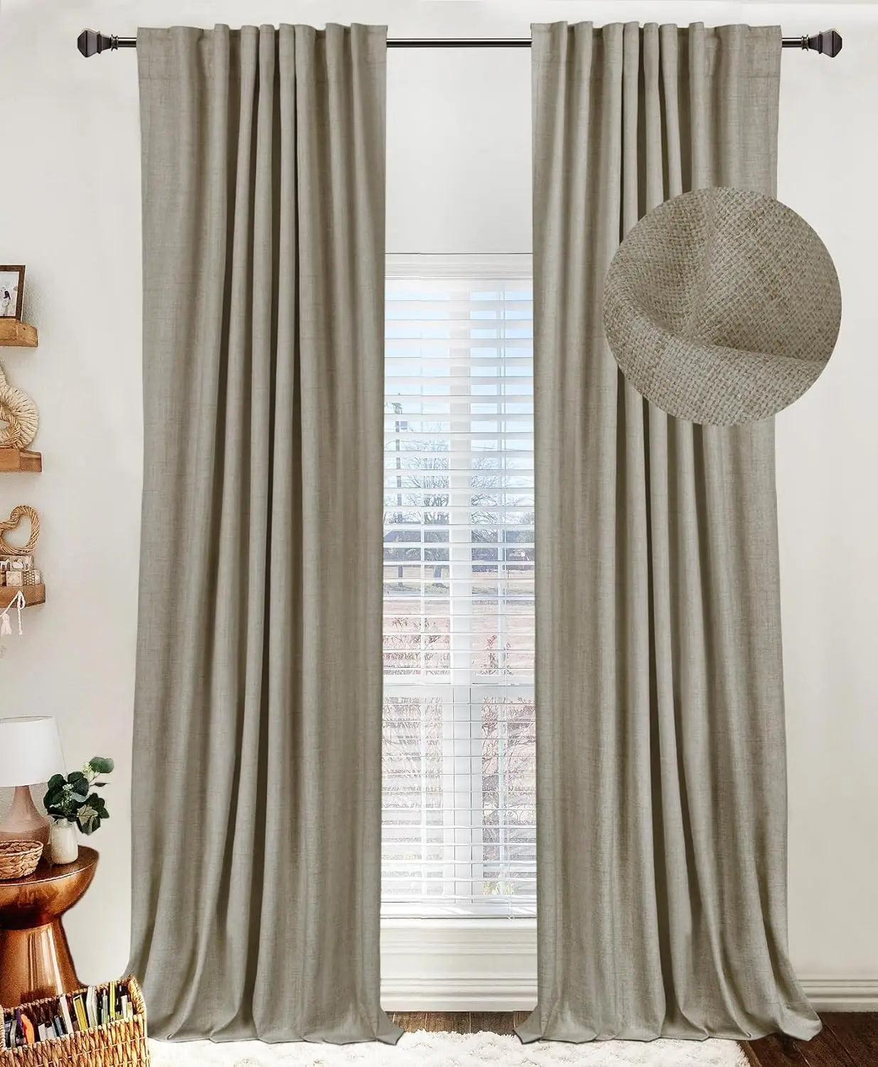 Blackout Shield Linen Blackout Curtains Bedroom in USA