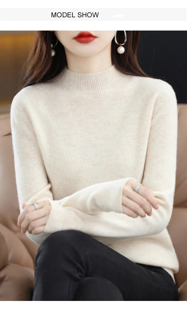 Pure Wool Half-neck Pullover In Autumn And Winter New Cashmere in USA