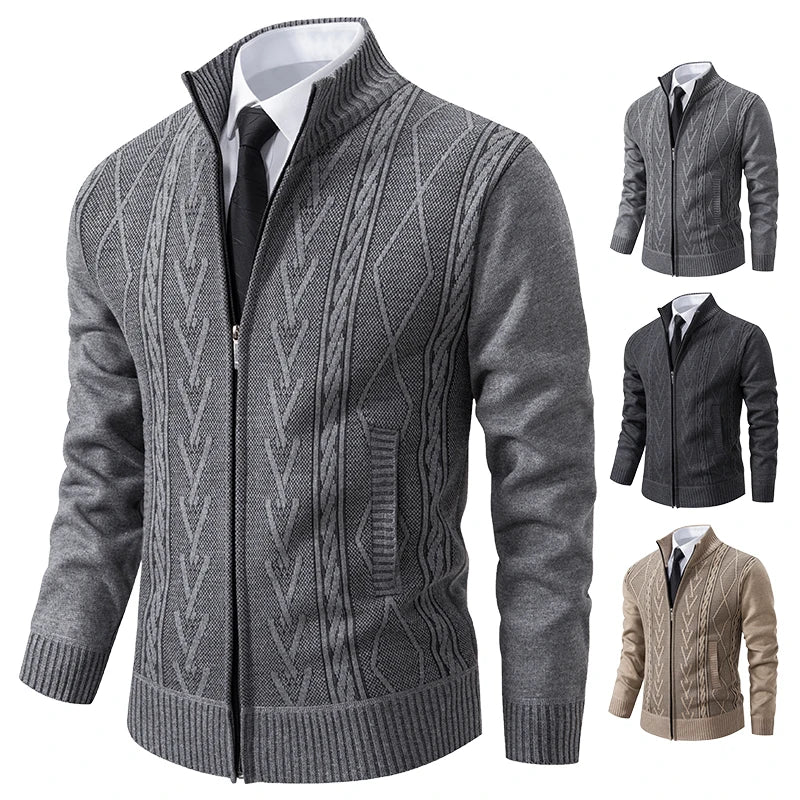 new cashmere padded warm casual men's knitted sweater coat in USA