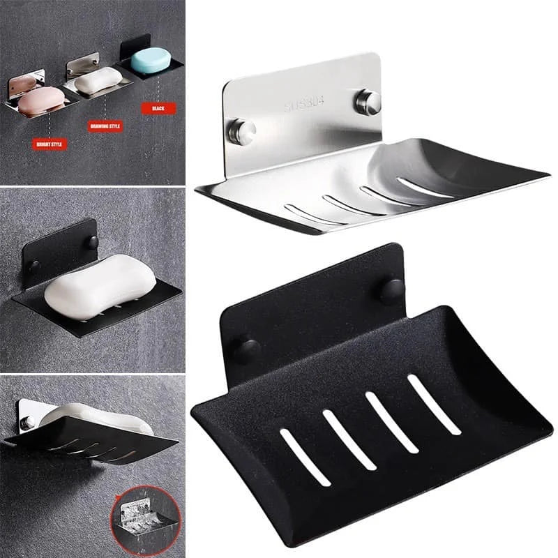 Stainless Steel Soap Holder Self-adhesive Wall Mounted Soap