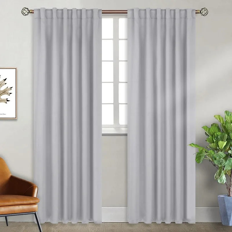 Navy Blue Elegant Blackout Curtains Rod Pocket in USA