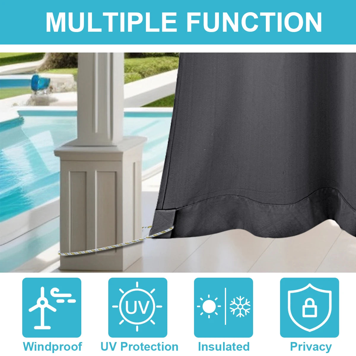 Blackout Curtains Outdoor Super Soft Thermal Insulation Curtains in USA